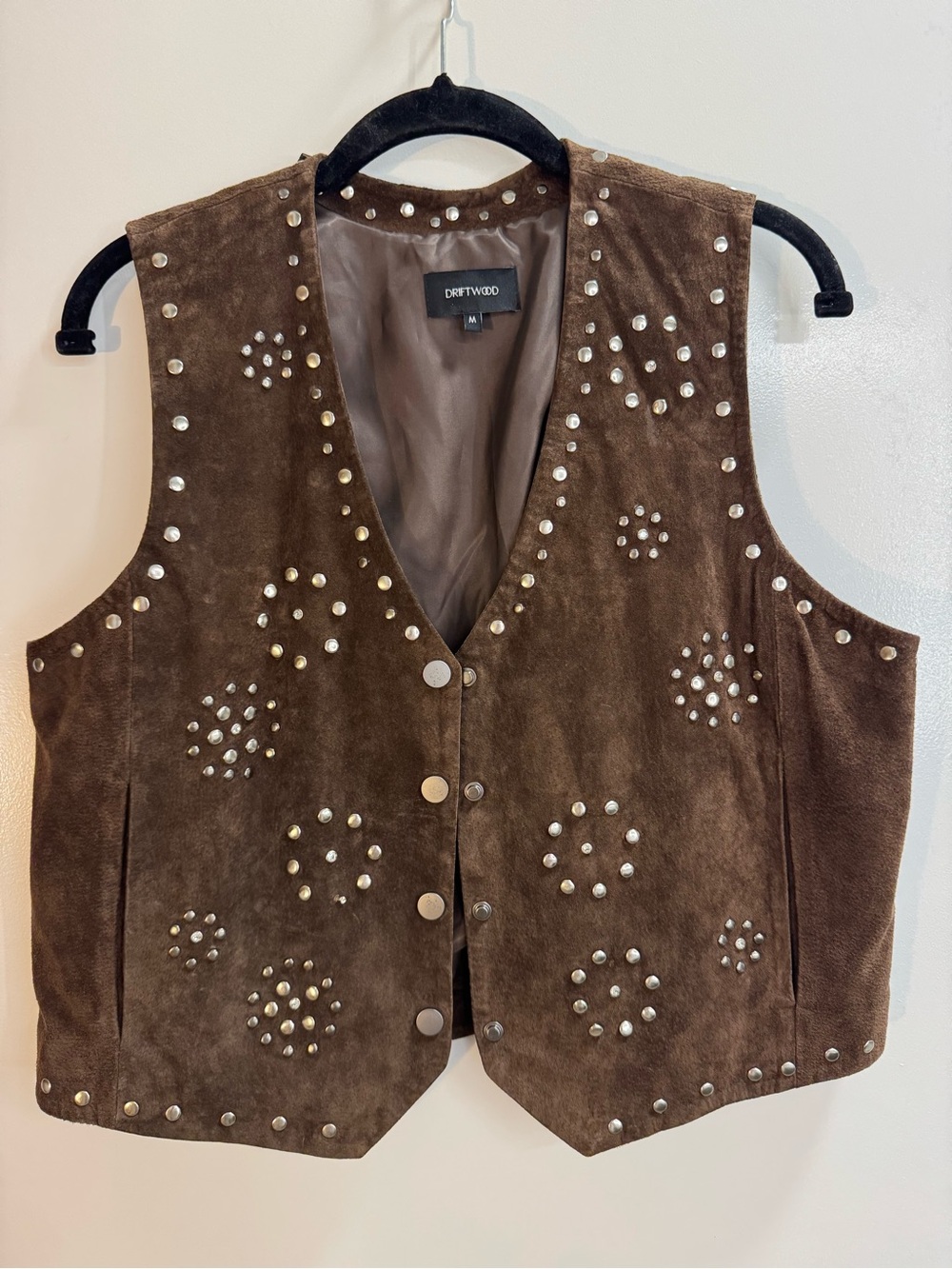 DRIFTWOOD Brown Suede Studded Vest